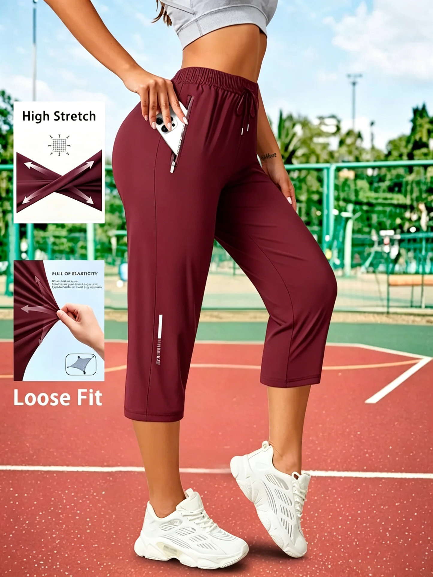 Women's Capris Pants - Loose Fit