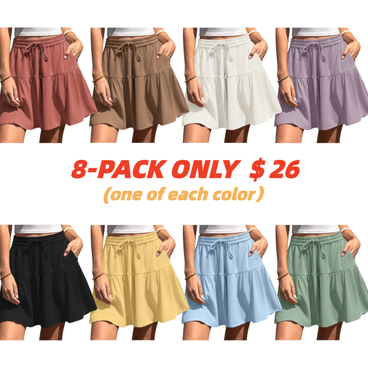 Womens Linen Blend Wide Leg Flowy Culotte Shorts Drawstring Loose Fit Summer Casual Lightweight Comfy Vacation Wear