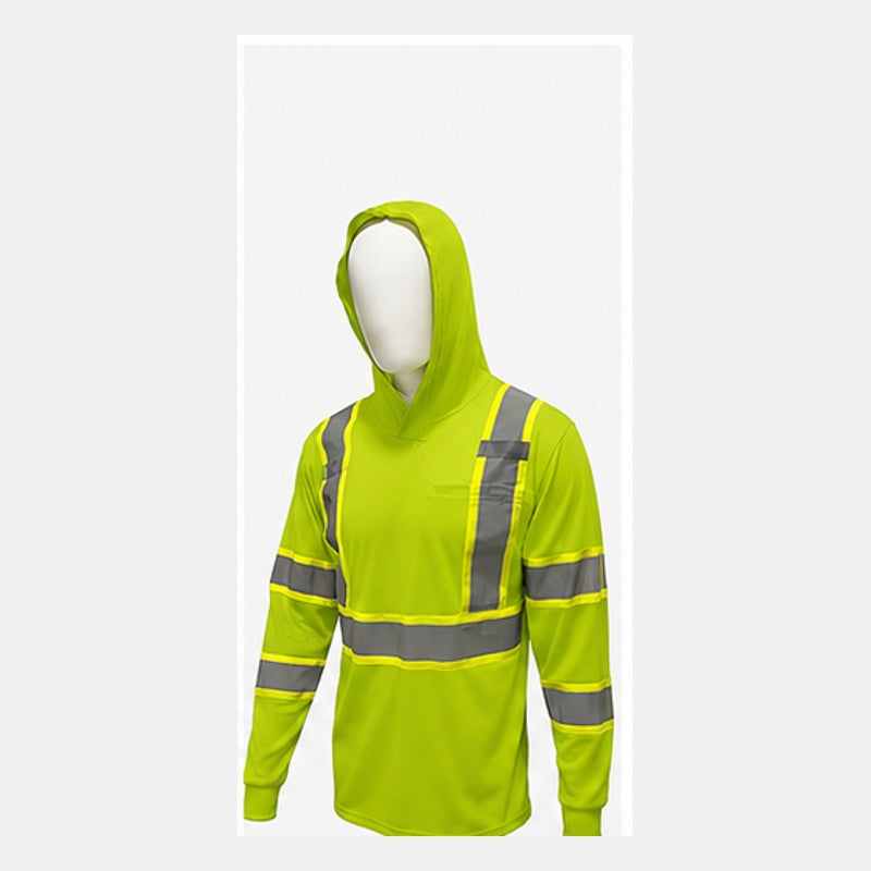 High Visibility Hoodie Long Sleeve Safety Shirt - 10 Pack