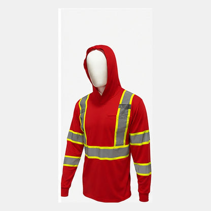 High Visibility Hoodie Long Sleeve Safety Shirt - 10 Pack