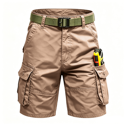 Men Multi-Pocket Tactical Cargo Shorts, Wrinkle Resistant Breathable Hiking Golf Outdoor