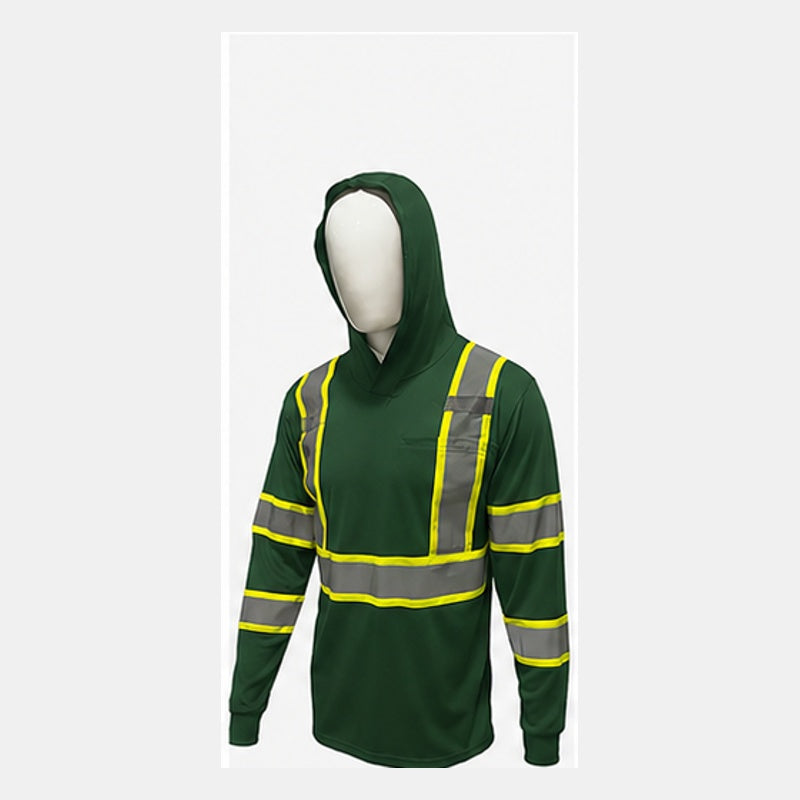 High Visibility Hoodie Long Sleeve Safety Shirt - 10 Pack