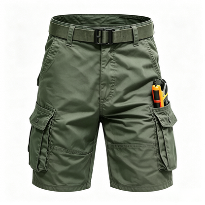 Men Multi-Pocket Tactical Cargo Shorts, Wrinkle Resistant Breathable Hiking Golf Outdoor