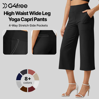 This Week's Special Price💥Women's Wide Leg Yoga Capri Pants with Pockets