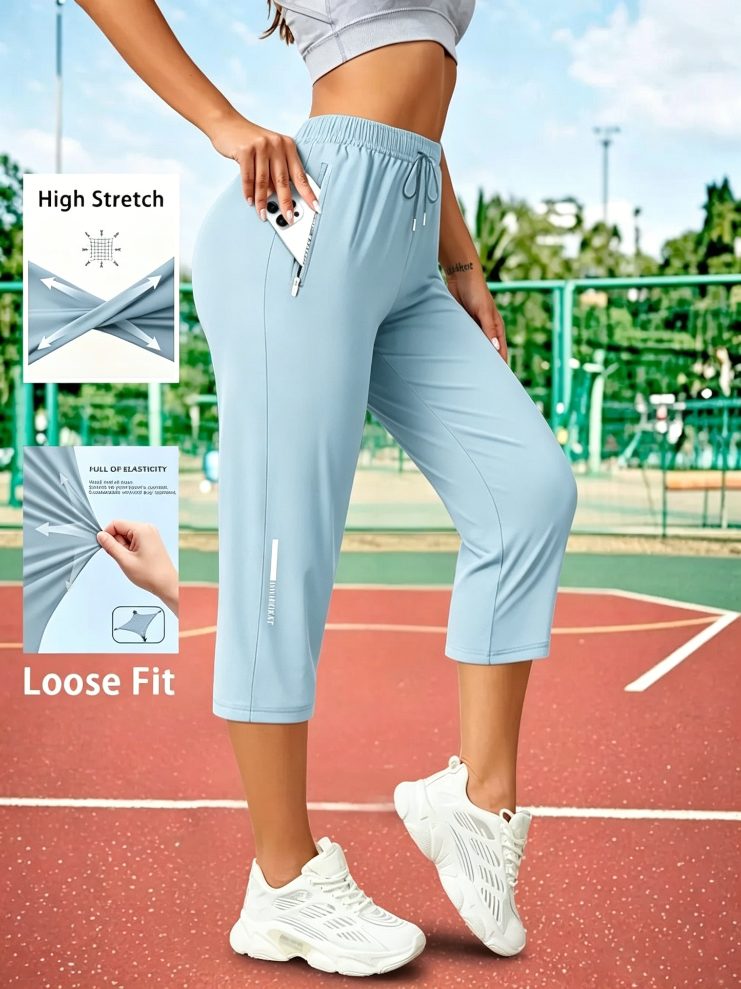 Women's Capris Pants - Loose Fit