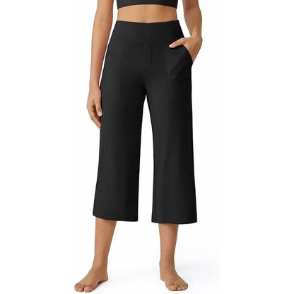 This Week's Special Price💥Women's Wide Leg Yoga Capri Pants with Pockets
