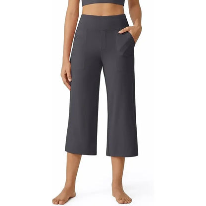 This Week's Special Price💥Women's Wide Leg Yoga Capri Pants with Pockets