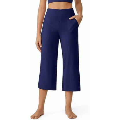 This Week's Special Price💥Women's Wide Leg Yoga Capri Pants with Pockets