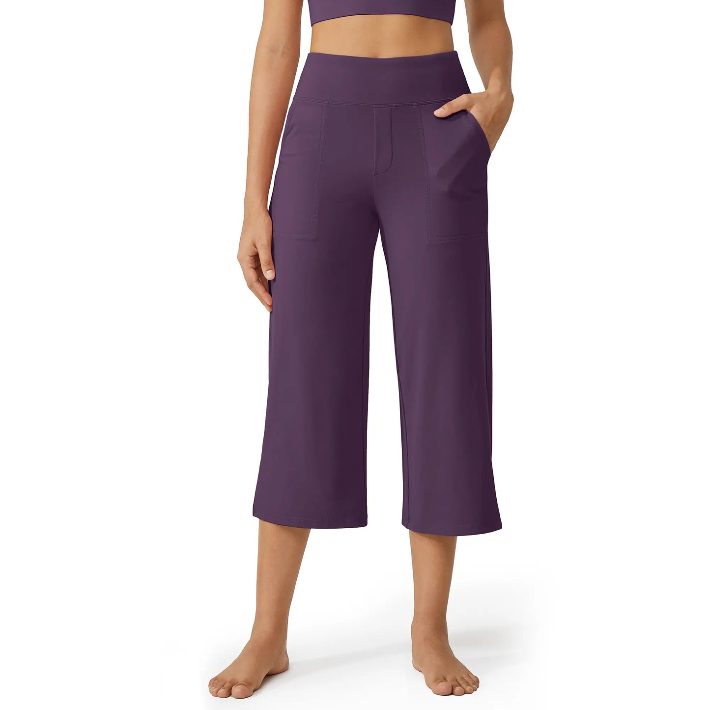 This Week's Special Price💥Women's Wide Leg Yoga Capri Pants with Pockets