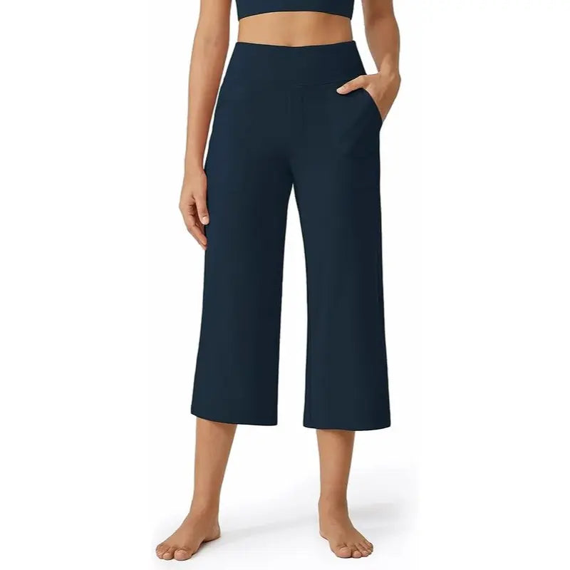 This Week's Special Price💥Women's Wide Leg Yoga Capri Pants with Pockets