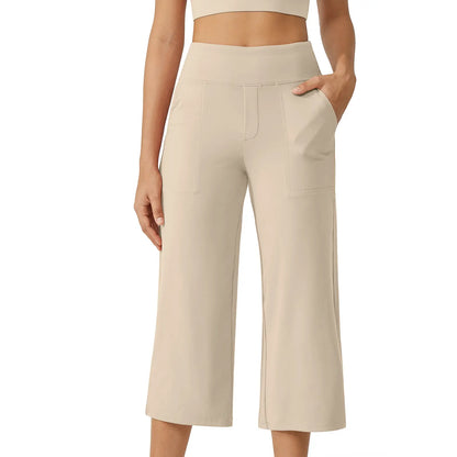 This Week's Special Price💥Women's Wide Leg Yoga Capri Pants with Pockets
