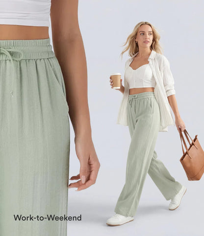 Women's Loose Drawstring Breathable Summer Casual Linen Pants