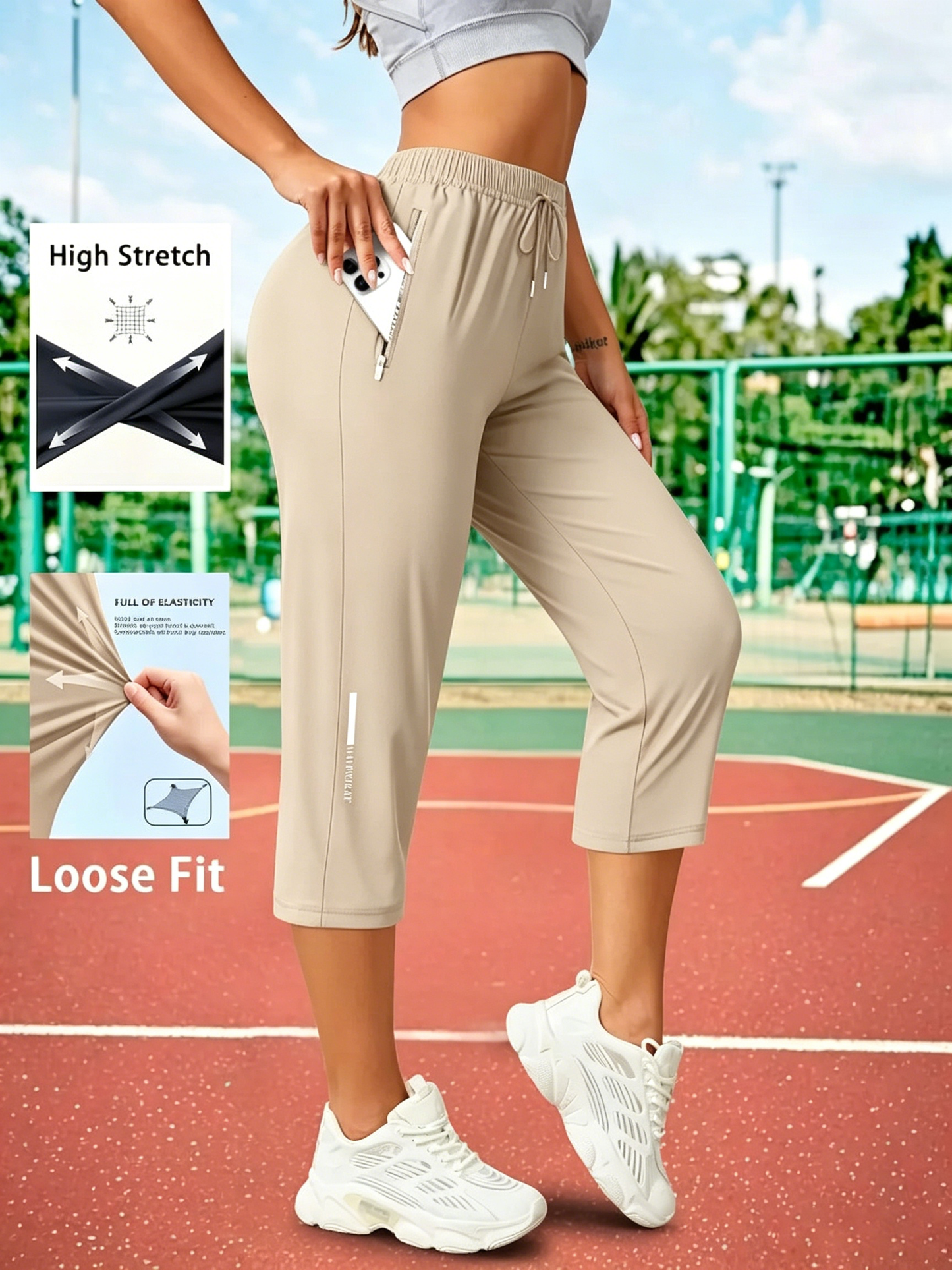 Women's Capris Pants - Loose Fit