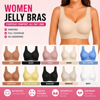 🔥 BESTSELLER | 10PCS $27.99 | Women Jelly Bras Wirefree Full Coverage
