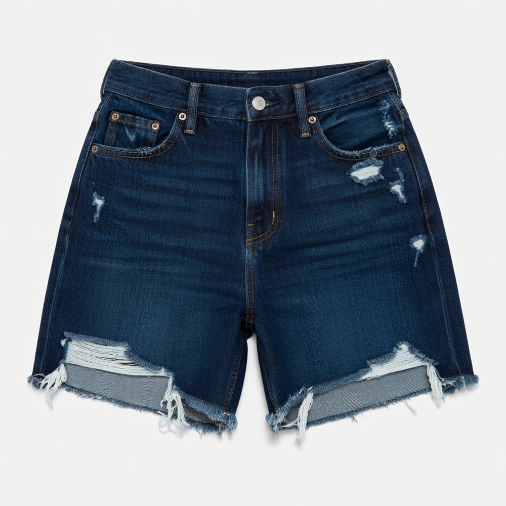 Women Ripped Denim Shorts
