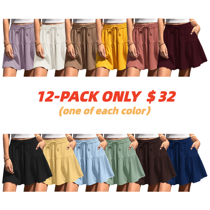 Womens Linen Blend Wide Leg Flowy Culotte Shorts Drawstring Loose Fit Summer Casual Lightweight Comfy Vacation Wear