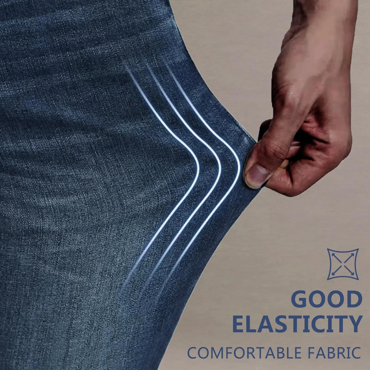 🔥 Men's Stretch Cotton Loose-Fit Drawstring Jeans
