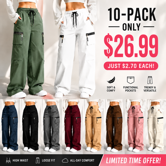 ⚡FINAL SALE 🔥Women’s lightweight loose cargo pants with multiple pockets