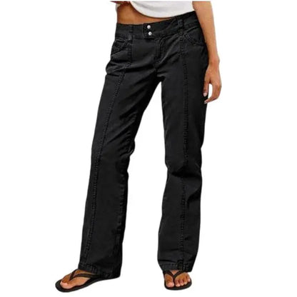 Mid Rise Straight Leg Pants for Women