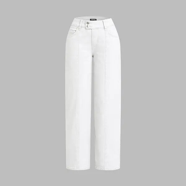 Mid Rise Straight Leg Pants for Women