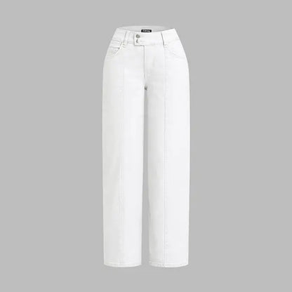 Mid Rise Straight Leg Pants for Women