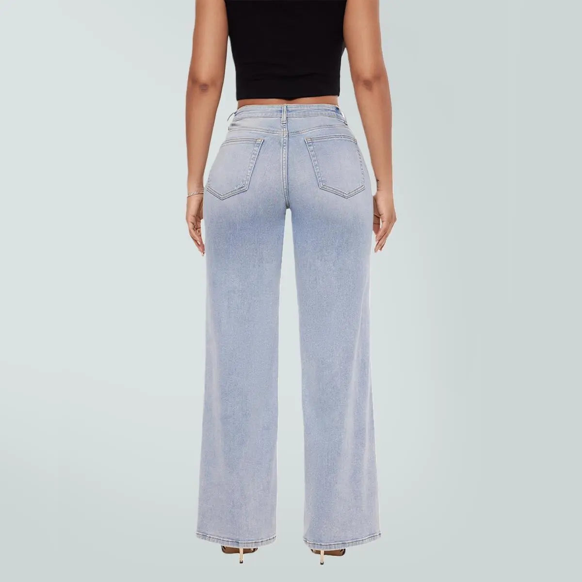 🏆BBL Vintage Wash Plus-Size Jeans -Stretchy, Straight Leg & Butt-Lifting Fit