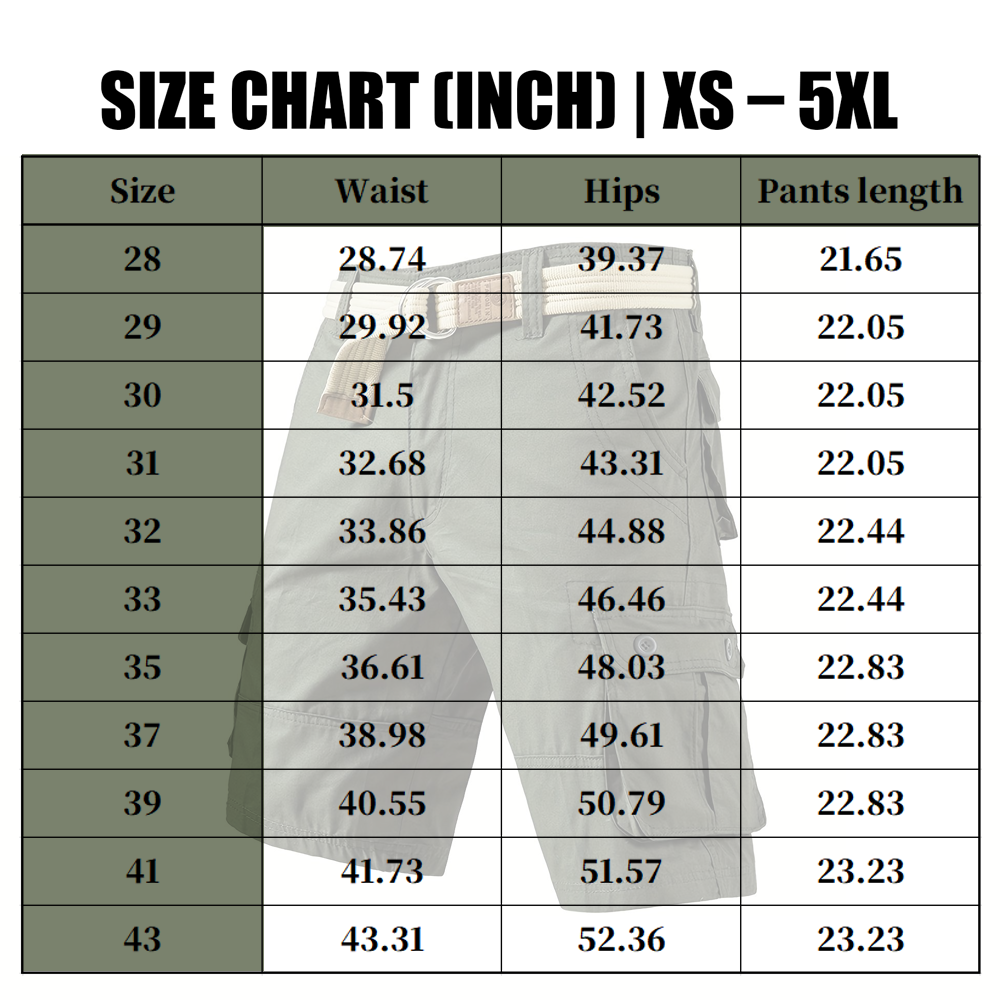 Men Multi-Pocket Tactical Cargo Shorts, Wrinkle Resistant Breathable Hiking Golf Outdoor