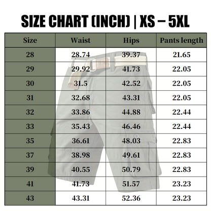 Men Multi-Pocket Tactical Cargo Shorts, Wrinkle Resistant Breathable Hiking Golf Outdoor