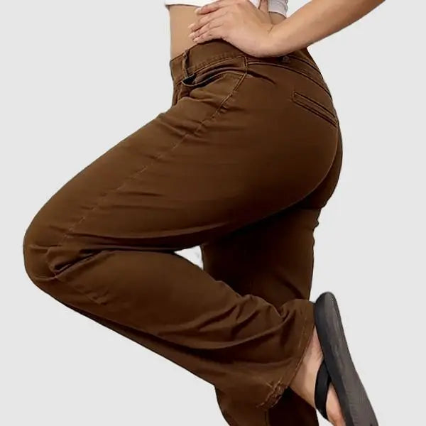 Mid Rise Straight Leg Pants for Women
