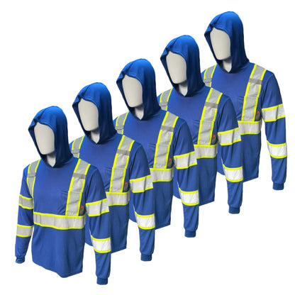 High Visibility Hoodie Long Sleeve Safety Shirt - 10 Pack
