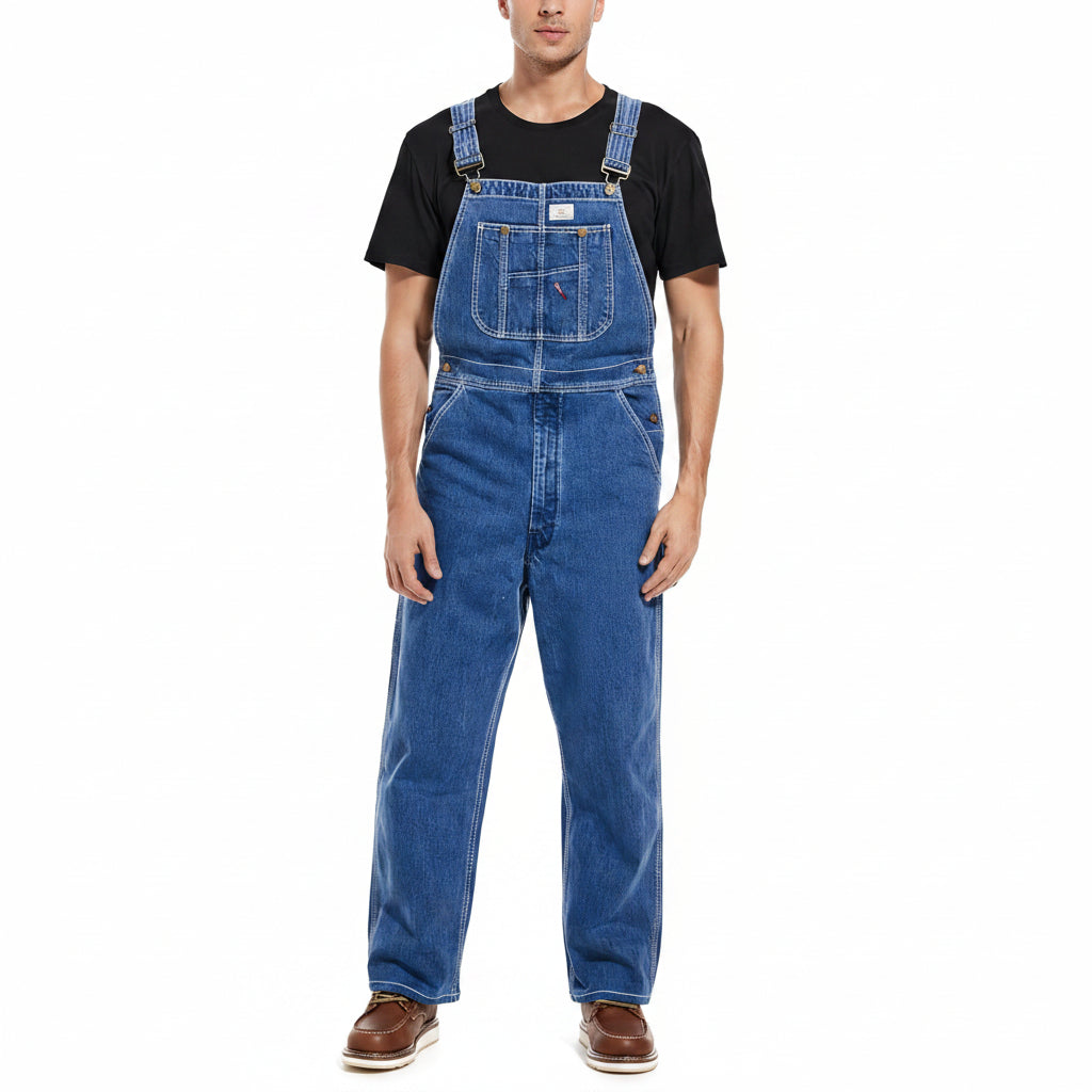 🔥CLEARANCE SALE🔥Men's Heavy-Duty Denim Bib Overalls – Adjustable Straps & Utility Pockets