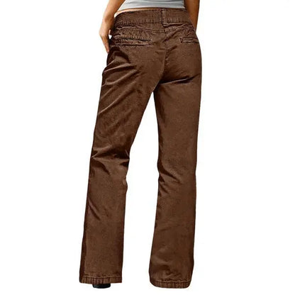 Mid Rise Straight Leg Pants for Women