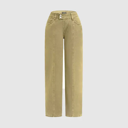 Mid Rise Straight Leg Pants for Women