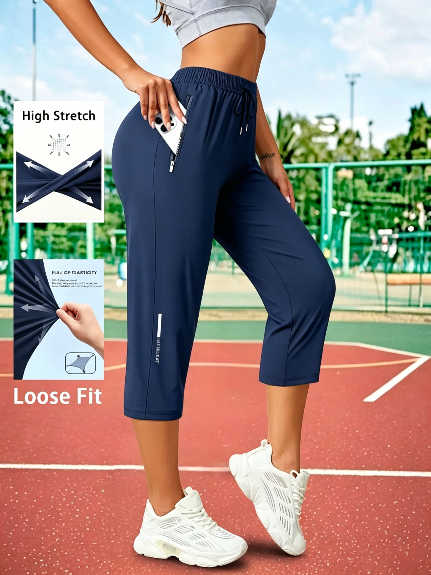 Women's Capris Pants - Loose Fit
