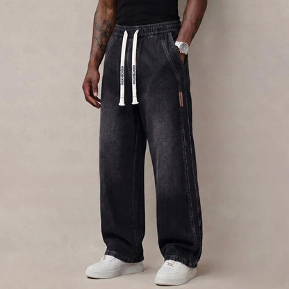 🔥 Men's Stretch Cotton Loose-Fit Drawstring Jeans