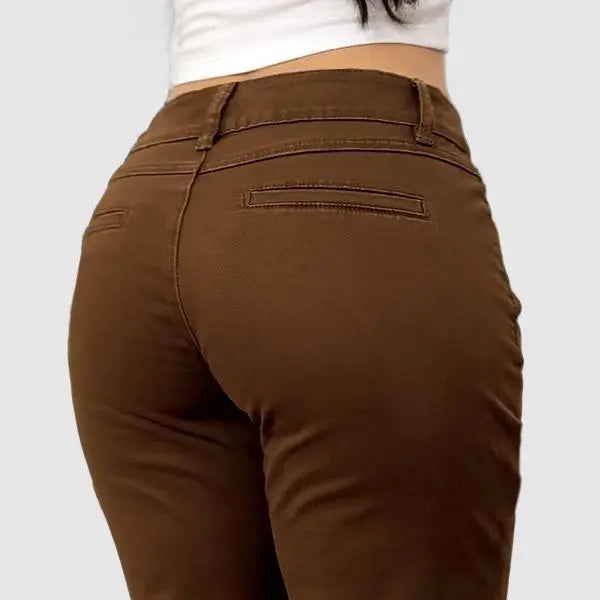 Mid Rise Straight Leg Pants for Women