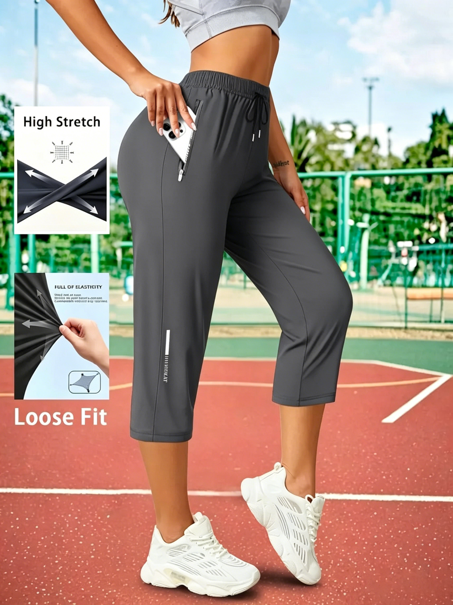 Women's Capris Pants - Loose Fit