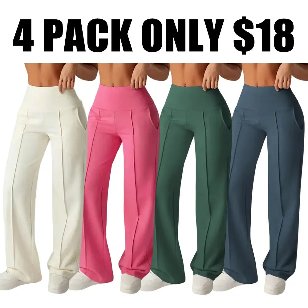 Women's Wide Leg High Waist Sporty Casual Sweatpants with Pockets