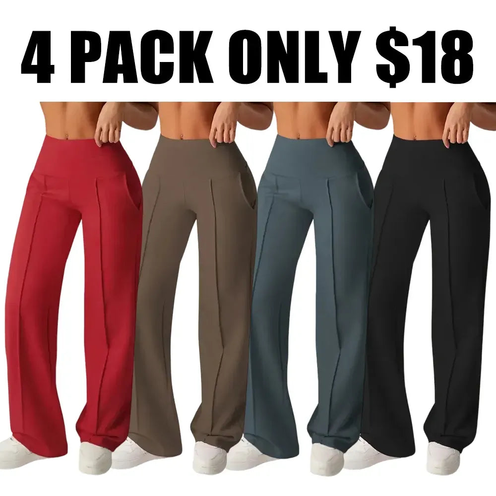 Women's Wide Leg High Waist Sporty Casual Sweatpants with Pockets
