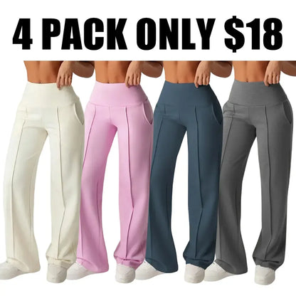 Women's Wide Leg High Waist Sporty Casual Sweatpants with Pockets