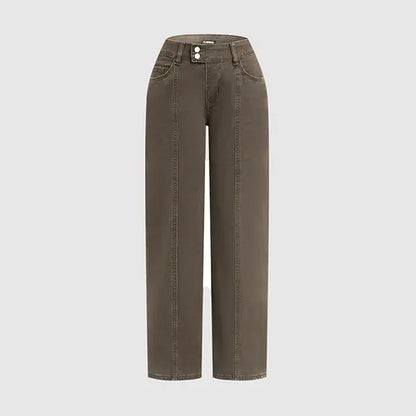 Mid Rise Straight Leg Pants for Women