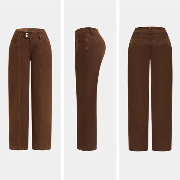 Mid Rise Straight Leg Pants for Women