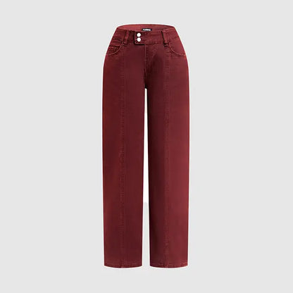 Mid Rise Straight Leg Pants for Women