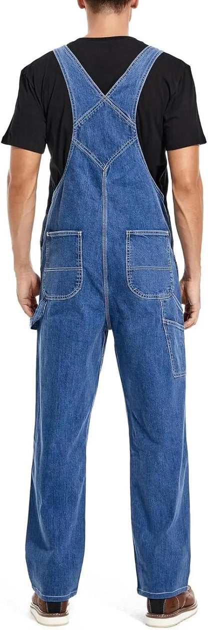 🔥Men's 4-Pack Flex Denim Bib Overalls — Adjustable & Utility Ready