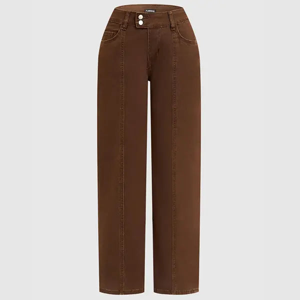 Mid Rise Straight Leg Pants for Women