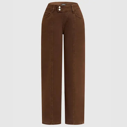 Mid Rise Straight Leg Pants for Women