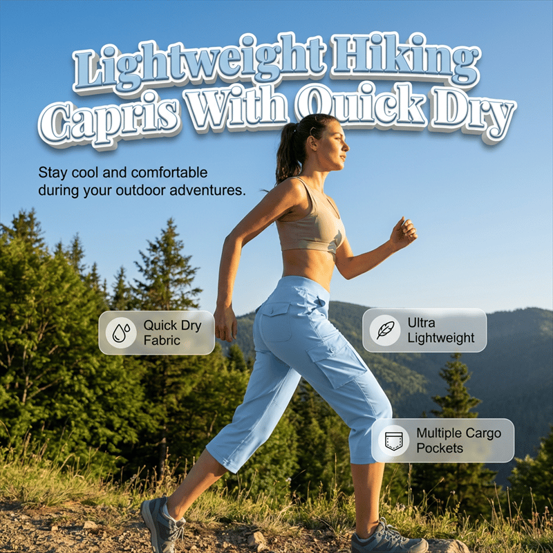 This Week's Special Price💥Women's Lightweight Hiking Capris: Quick-Dry, 6 Pockets, Loose Fit