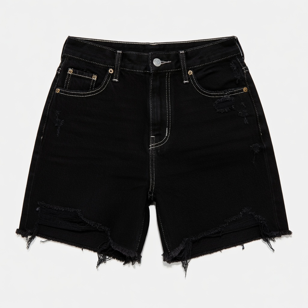 Women Ripped Denim Shorts