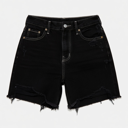 Women Ripped Denim Shorts