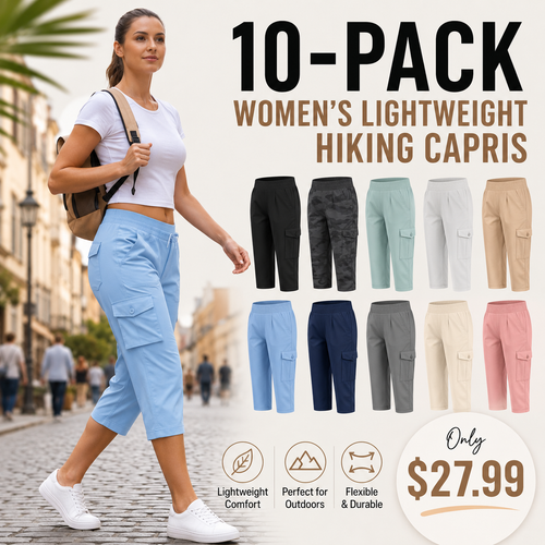This Week's Special Price💥Women's Lightweight Hiking Capris: Quick-Dry, 6 Pockets, Loose Fit